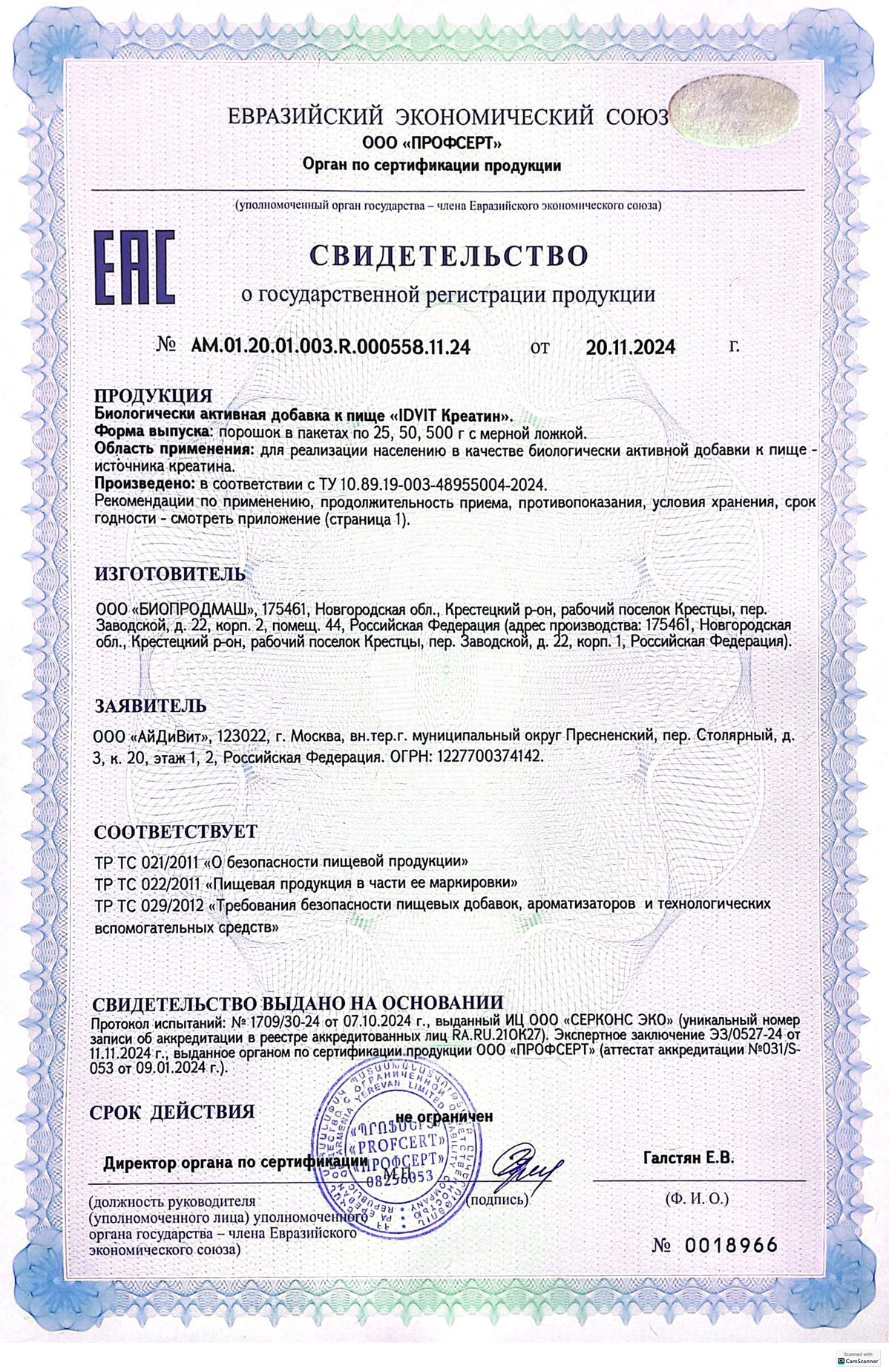 Изображение бланки СГР